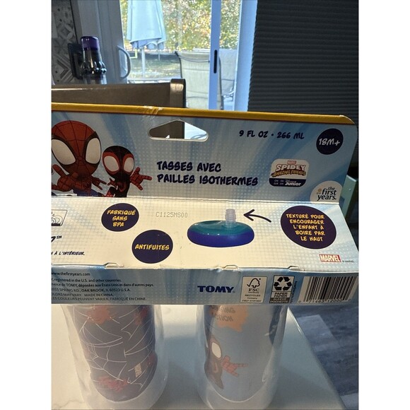 The First Years Spidey and His Amazing Friends Insulated Straw Cups Toddler Cup - Picture 6 of 8